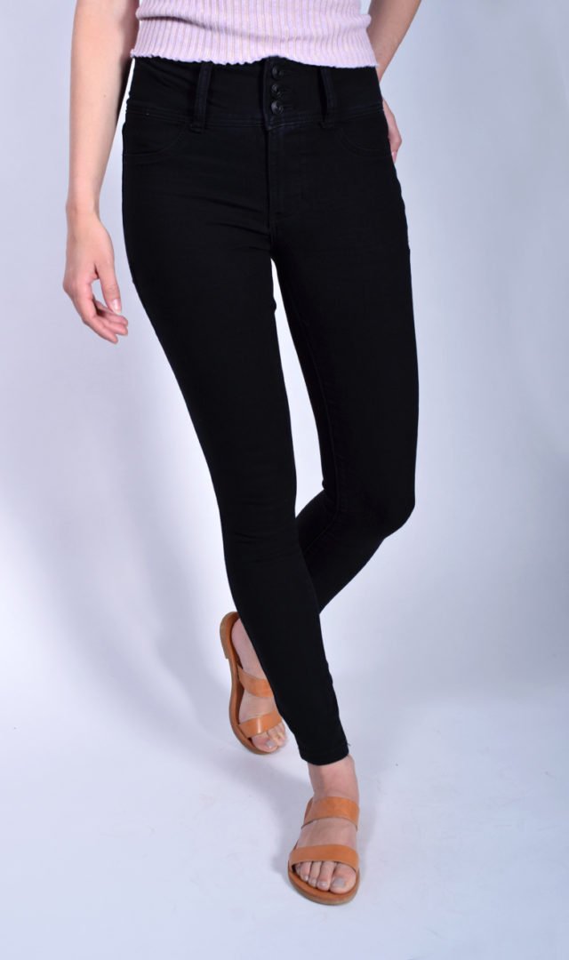 women stacked jeans